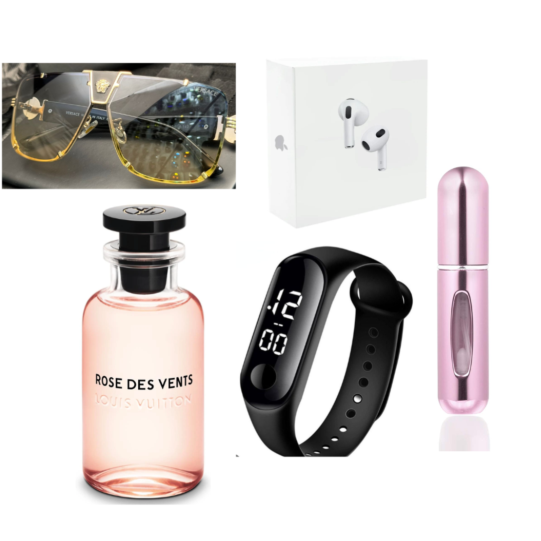 Louis Vuitton+airpods+reloj+gafas+perfum